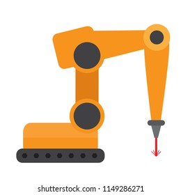 Isolated industrial robot arm icon