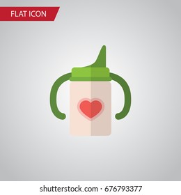 Isolated Infant Nutrition Flat Icon. Nursing Bottle Vector Element Can Be Used For Nursing, Baby, Bottle Design Concept.