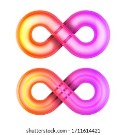 Isolated infinity glowing shape unlimited symbol endless vector illustration