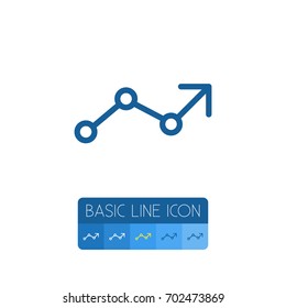 Isolated Infographic Outline. Arrow Up Vector Element Can Be Used For Progress, Increase, Arrow Design Concept.