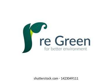 Isolated initial letter R logo. Simple and clean, best for health, nature and environment company. Vector logo template