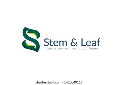 Isolated initial letter S logo. Simple and clean, best for health, nature and environment company. Vector logo template
