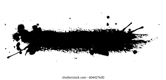 Isolated ink spot on white background. Black paint splash illustration.