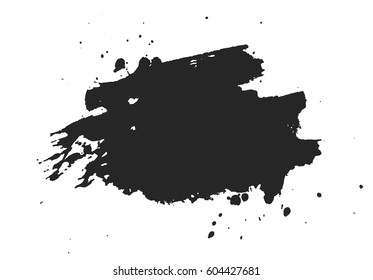 Isolated ink spot on white background. Black paint splash illustration.