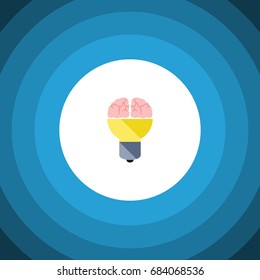 Isolated Inspiration Flat Icon. Idea Vector Element Can Be Used For Idea, Bulb, Inspiration Design Concept.
