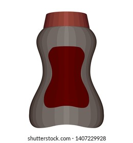 Isolated instant ground coffee jar image - Vector