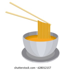 Isolated instant soup on a white background, Vector illustration