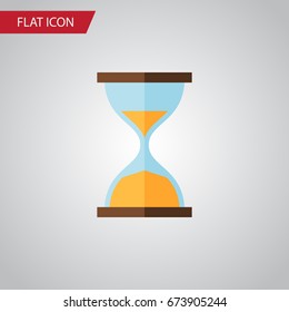 Isolated Instrument Flat Icon. Clock Vector Element Can Be Used For Instrument, Clock, Hourglass Design Concept.