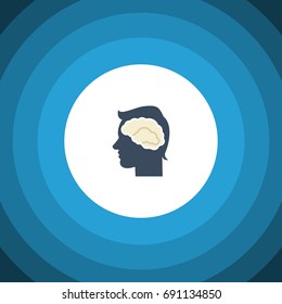 Isolated Intellect Flat Icon. Brainstorming Vector Element Can Be Used For Intellect, Brainstorming, Brain Design Concept.