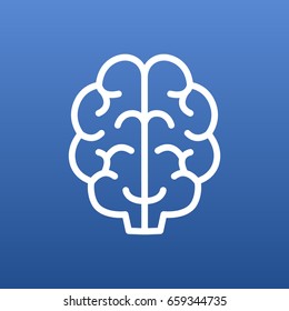 Isolated Intelligence Outline Symbol On Clean Background. Vector Brain Element In Trendy Style.