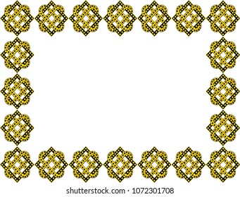 Isolated intricate golden frame