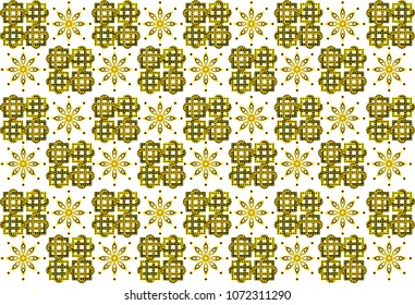 Isolated intricate golden pattern