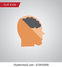 Isolated Invention Flat Icon. Thinking Vector Element Can Be Used For Thinking, Brain, Human Design Concept.