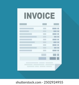 Isolated invoice (flat design,long shadow)