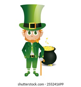 an isolated irish elf with traditional clothes for patrick's day