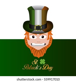 Isolated irish elf with a traditional hat, Patrick's day vector illustration