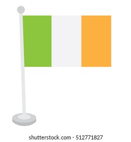 Isolated Irish flag on a white background, Vector illustration