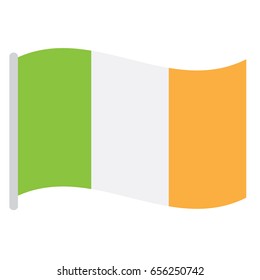 Isolated Irish flag on a white background, Vector illustration