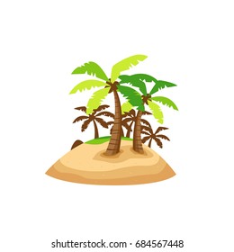 isolated island with coconut tree and green grass