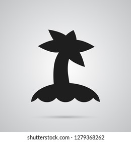 Isolated island icon symbol on clean background. Vector palm element in trendy style.