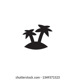 Isolated island icon symbol on clean background. Vector palm element in trendy style.