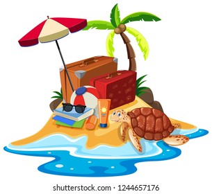 Isolated island and object illustration