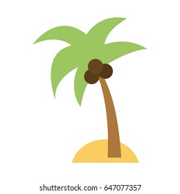 isolated island with palm tree icon image 