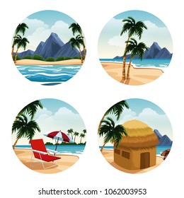 Isolated islands cartoon