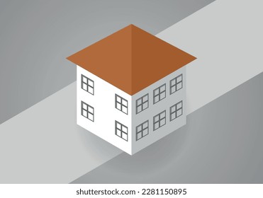 Isolated isomatic small house, Vector Property