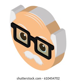 Isolated isometric avatar of a man, Vector illustration
