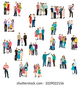  Isolated Isometric People Set Of Men, Family