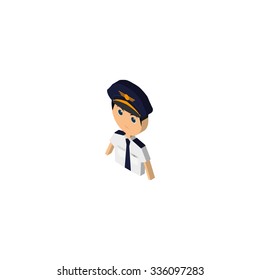 Isolated isometric pilot on a white background