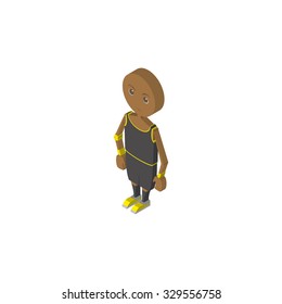 isolated isometric player with a sport uniform on a white background