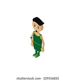 isolated isometric player with a sport uniform on a white background