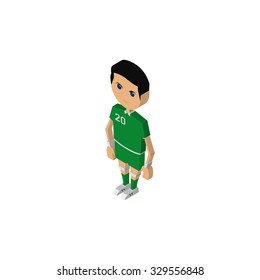 isolated isometric player with a sport uniform on a white background