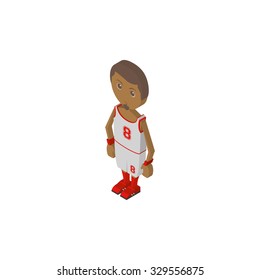 isolated isometric player with a sport uniform on a white background