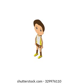 isolated isometric player with a sport uniform on a white background