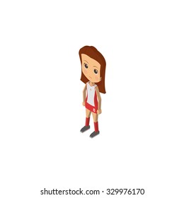 isolated isometric player with a sport uniform on a white background