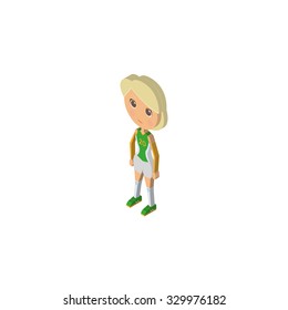 isolated isometric player with a sport uniform on a white background