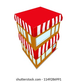 Isolated isometric store building icon
