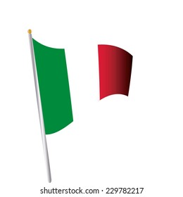 an isolated italian flag on a white background