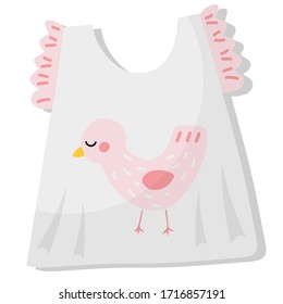 Isolated item of clothing. Children's wardrobe in flat style. Bright colors and cute design. Items of clothing for newborns.

