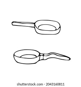 An isolated item on a white background. 
Two pans.