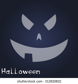Isolated jack o' lantern on a colored background. Vector illustration