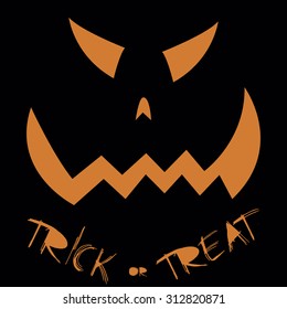 Isolated jack o' lantern on a colored background. Vector illustration