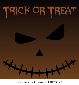 Isolated jack o' lantern on a colored background. Vector illustration