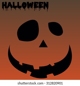 Isolated jack o' lantern on a colored background. Vector illustration