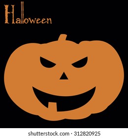 Isolated jack o' lantern on a colored background. Vector illustration