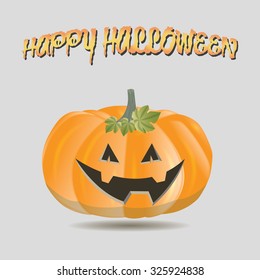 Isolated jack o' lantern on a colored background
