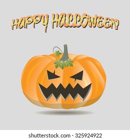 Isolated jack o' lantern on a colored background